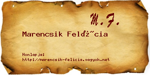 Marencsik Felícia névjegykártya